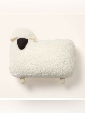 🐑 NEW Woolrich x Target Sheep Shaped Decorative Throw Pillow Cream 15” x 20”